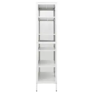 Berkfield Display Cabinet White 90x40x180 cm Steel and Tempered Glass