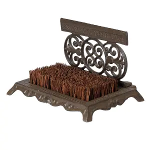 Traditional Cast Iron Ornate Outdoor Garden Boot Brush and Scraper