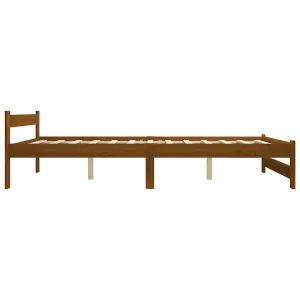 Berkfield Bed Frame Honey Brown Solid Pine Wood 120x200 cm