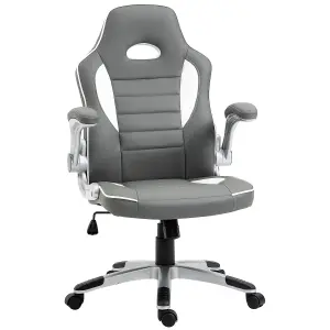 Vinsetto Gaming Chair PU Leather Office Chair Swivel Chair Grey