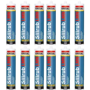 Soudal Silirub LMN Neutral Silicone - 300ml - Chartwell Green  (Pack of 12)