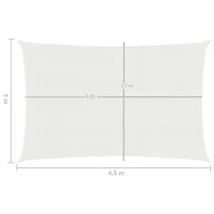 Berkfield Sunshade Sail 160 g/m2 White 3x4.5 m HDPE