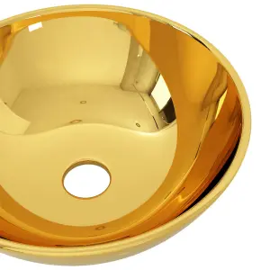 Berkfield Wash Basin 28x10 cm Ceramic Gold