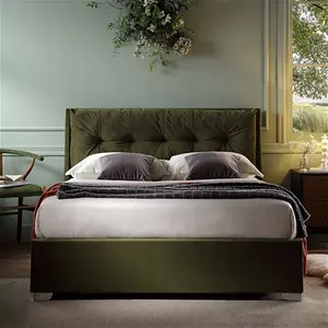 Hadley Moss Green Velvet Ottoman Storage Bed King - Daals - Beds