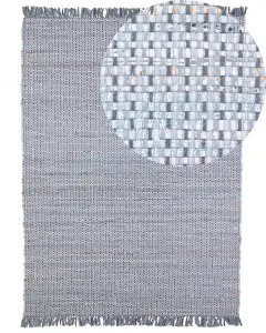 Cotton Area Rug 160 x 230 cm Grey BESNI