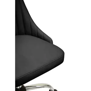 Interiors by Premier Brent Ribbed Black And Chrome Home Office Chair