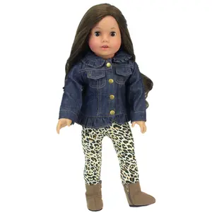 Sophia's by Teamson Kids Jean Jacket, Leggings, and Boots Set for 18" Dolls