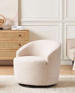 Armchair DAVIK Swivel Boucle Beige