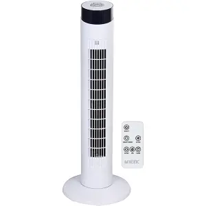 Mylek Tower Fan 34 Inch Cooling Cold Air Stand Fan Remote Control Oscillation and Timer White