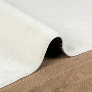 Rug OVIEDO Short Pile Cream 120x120 cm