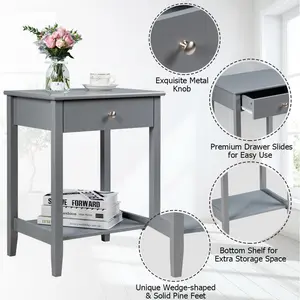 End Table Set Grey