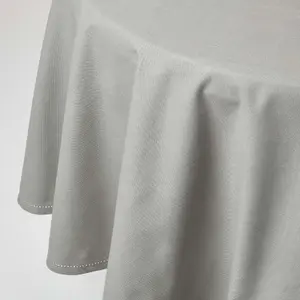 Homescapes Grey Cotton Round Tablecloth 178 cm