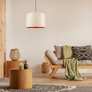 Modern Cream Cotton 16 Floor/Pendant Lamp Shade with Shiny Copper Inner