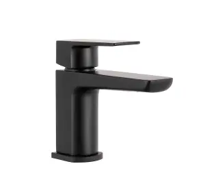 Aquarius Hydro Mini Mono Basin Mixer Tap inc Waste Matt Black