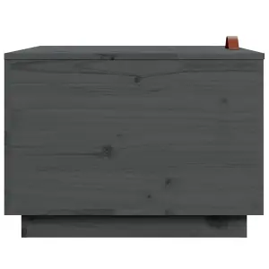 Berkfield Storage Boxes with Lids 3 pcs Grey Solid Wood Pine