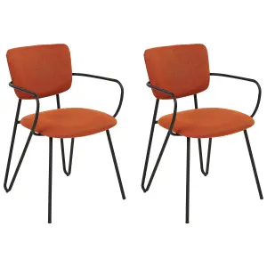 Set of 2 Dining Chairs ELKO Orange