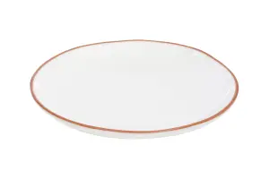 Maison by Premier White Glazed Terracotta Calisto Dinner Plate