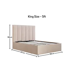 Linea Stone Upholstered Ottoman - King Size Bed Frame Only