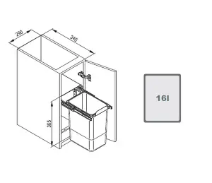 REJS waste bin ALADIN 1, W: 400mm