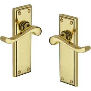 Edwardian Door Handle Kit Polished Brass