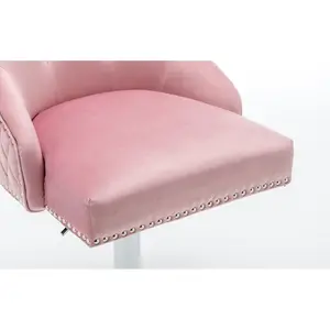 Portland Swivel Upholstered Adjustable Height Counter Stool with Metal Frame Pink