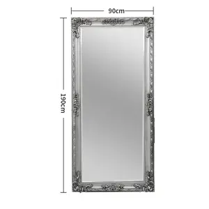 Silver Oversize Retro Rectangular Full Length Mirror