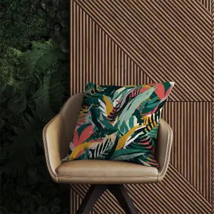 Coloured Tropical Leaves Outdoor Cushion 60cm x 60cm