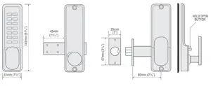 Codelock Digital Keypad Door Lock Mechanical Keyless with Hold Open Function