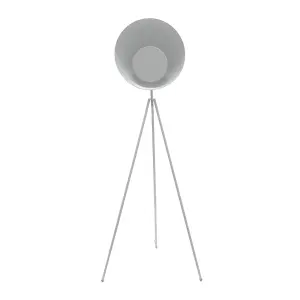 ValueLights Saffy Matt Grey Metal Integrated LED Tripod Metallic Shade Floor Lamp