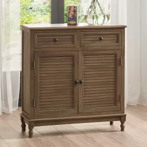 Taupe Storage Wood 4 Drawer Storage Unit