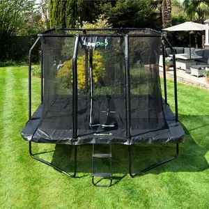 9ft x 6ft JumpPRO™ Xcel Black Rectangular Trampoline with Enclosure