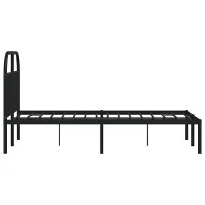 Berkfield Metal Bed Frame with Headboard Black 120x200 cm