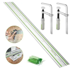 Festool 577043 1.4m Guide Rail FS1400/2-KP +S-KP/30 Adhesive Pad + Pair Clamps