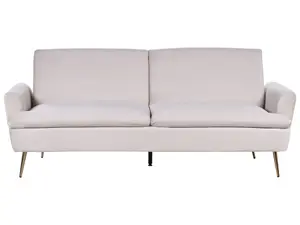 Sofa Bed VETTRE Light Beige Velvet