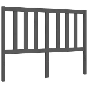 Berkfield Bed Frame with Headboard Grey 140x190 cm Solid Wood