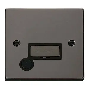 Black Nickel 13A Fused Ingot Connection Unit With Flex - Black Trim - SE Home