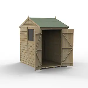 4LIFE Reverse Apex Shed 5x7 - Double Door - 2 Windows