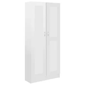 Berkfield Book Cabinet High Gloss White 82.5x30.5x185.5 cm Engineered Wood