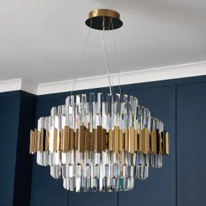 Litecraft Visconte Furore Brass 9 Light Ceiling Pendant