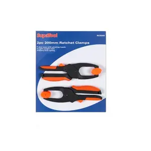 SupaTool Ratchet Clamp (Pack of 2) Black/Orange (One Size)