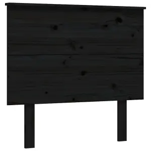 Berkfield Bed Frame with Headboard Black 90x200 cm Solid Wood