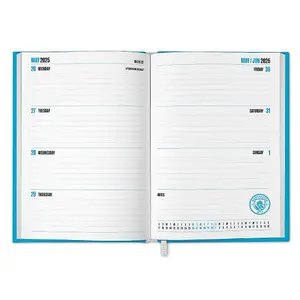 Manchester City FC Crest A5 Diary Sky Blue/White (One Size)