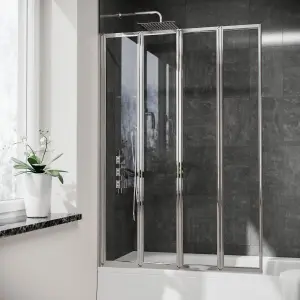 Nes Home Parga 4 Folding Glass Panel Door Bath Shower Screen