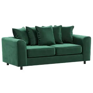 Brooklyn Plush Velvet Fabric 3 Seater sofa Foam Green