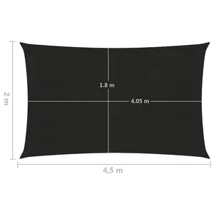 Berkfield Sunshade Sail 160 g/m2 Black 2x4.5 m HDPE