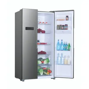 Hoover HHSBSO6174XWDK American style Freestanding Frost free Fridge freezer - Stainless steel silver effect