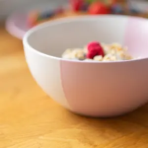 Dipped Stoneware Cereal Bowl - 16.5cm - Dusty Pink