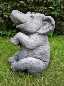 Stunning Trunk-Up Large Elephant Garden Ornament