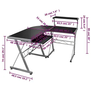 Berkfield Corner Computer Desk Black 132x112x99 cm Engineered Wood