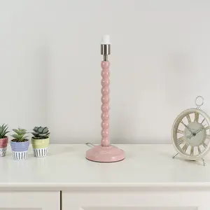 ValueLights Bobbles Rose Pink Bobbin Table Lamp Base